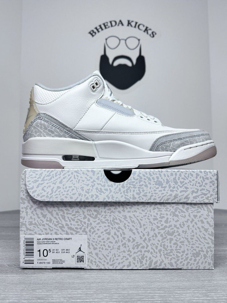 Size 10.5 - Air Jordan 3 Retro SE Craft Ivory FJ9479-100 Preowned Clean