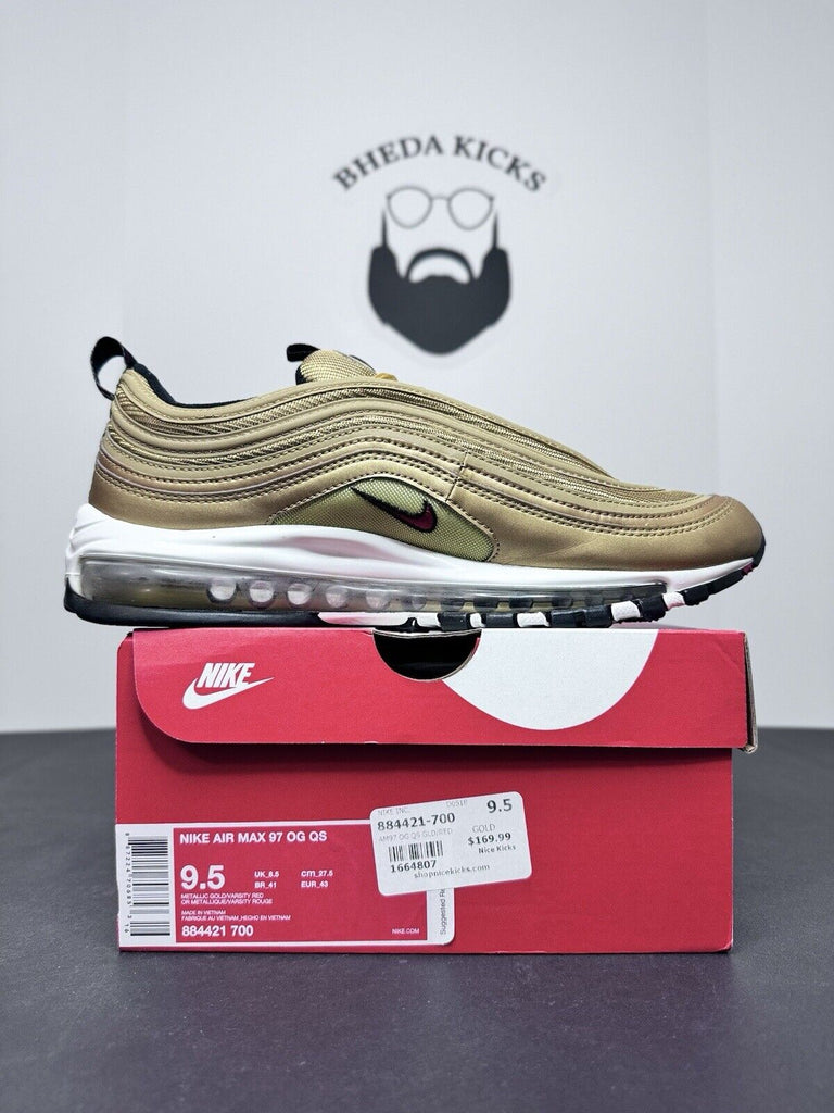 Nike Air Max 97 OG QS Metallic Gold 884421-700 Casual Shoes Sneakers Size 9.5