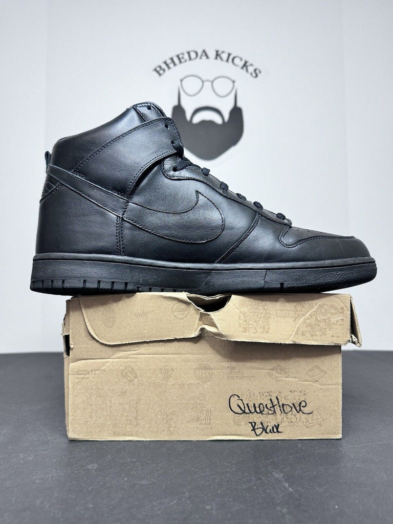 Nike Dunk High BZ "QuestLove: Black" Black/Black-Black 434245-001 Men’s Size 12