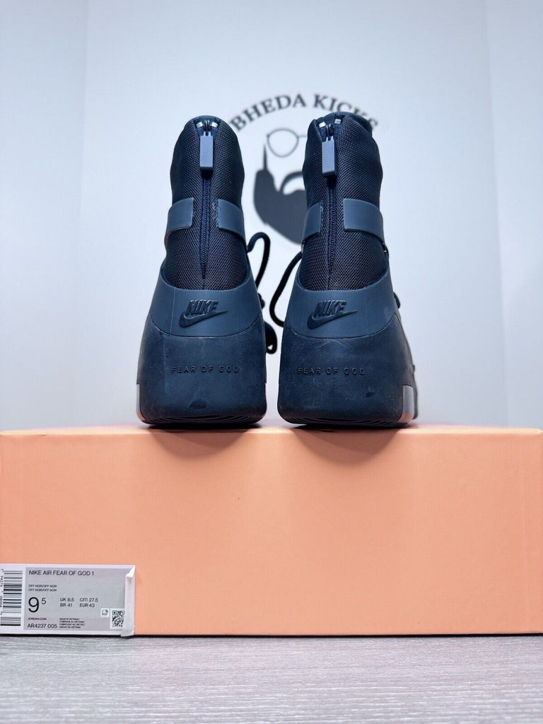 Size 9.5 - Nike Air Fear Of God 1 Triple Black AR4237-005 NEW DS Authentic