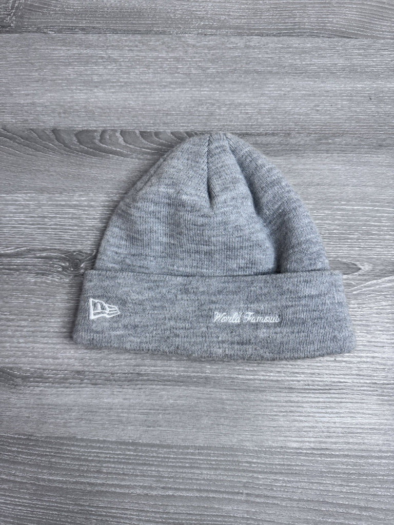 Supreme New Era Heather Grey Blue Bandana Box Logo Beanie Preowned