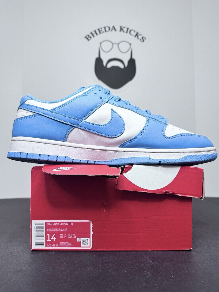 Nike Dunk Low University Blue UNC DD1391-102 Preowned Authentic Men’s Size 14