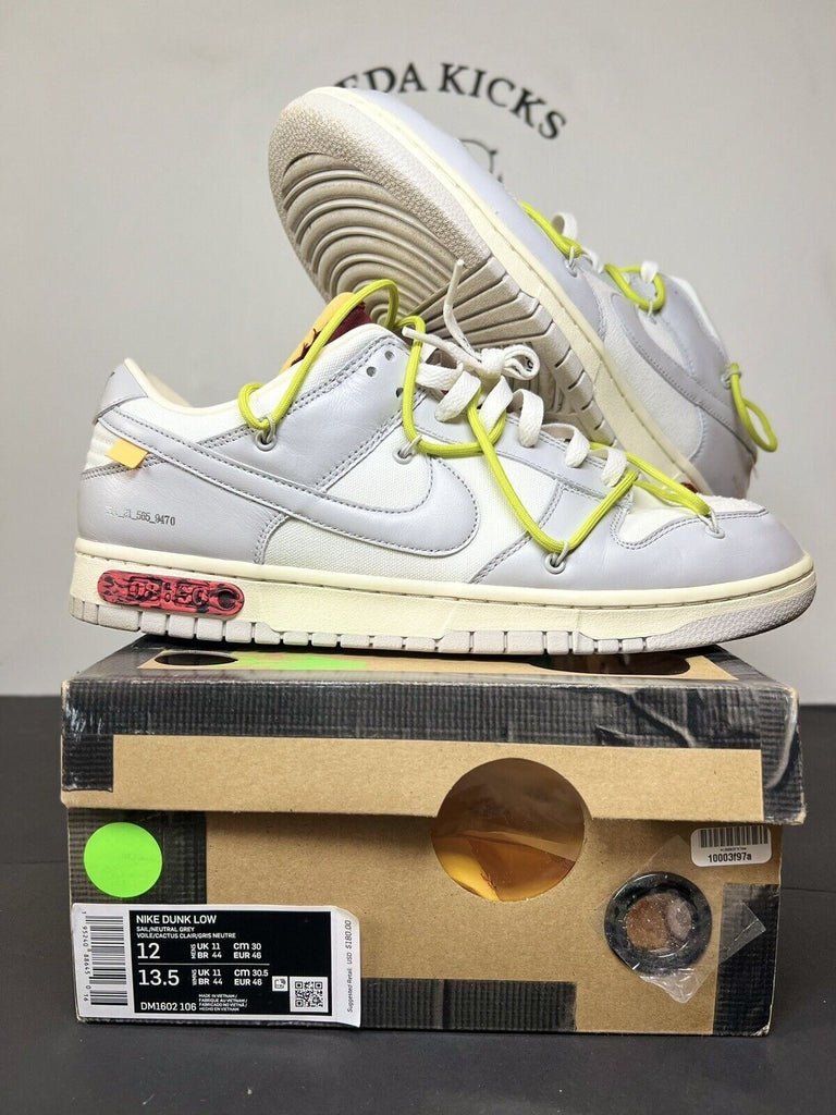 Nike Off-White x Dunk Low Lot 08 of 50 Size 12 DM1602-106 Og Preowned Rare