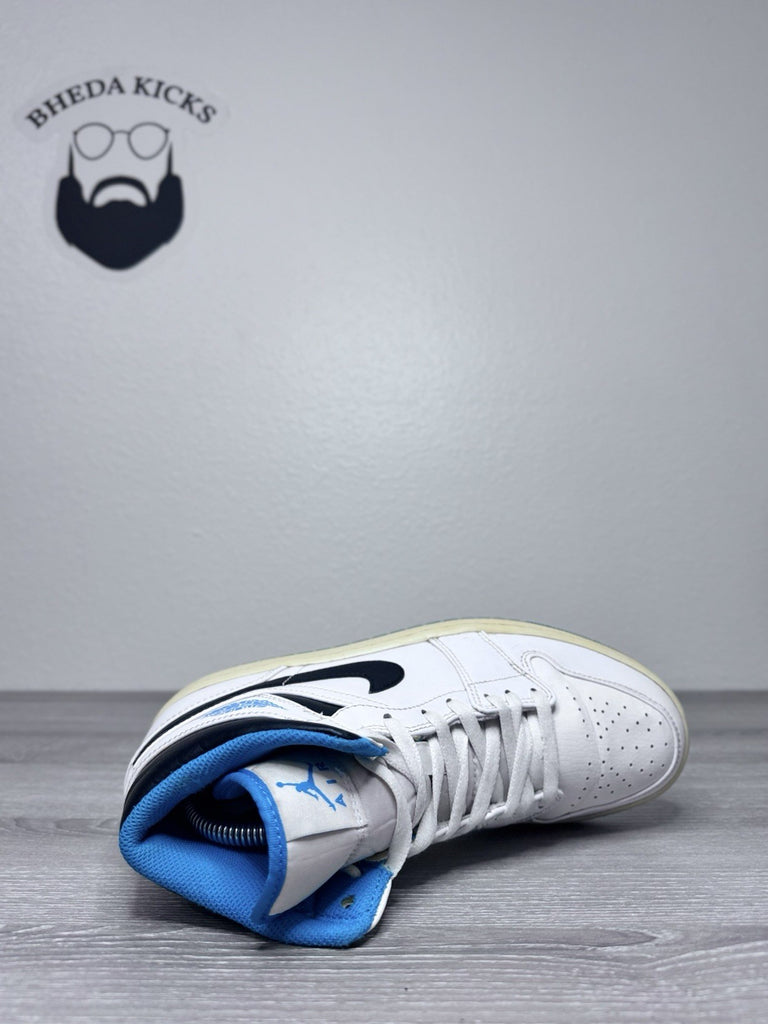 Size 8 - Air Jordan 1 Mid Laser Blue White Black Leather (554724-141)