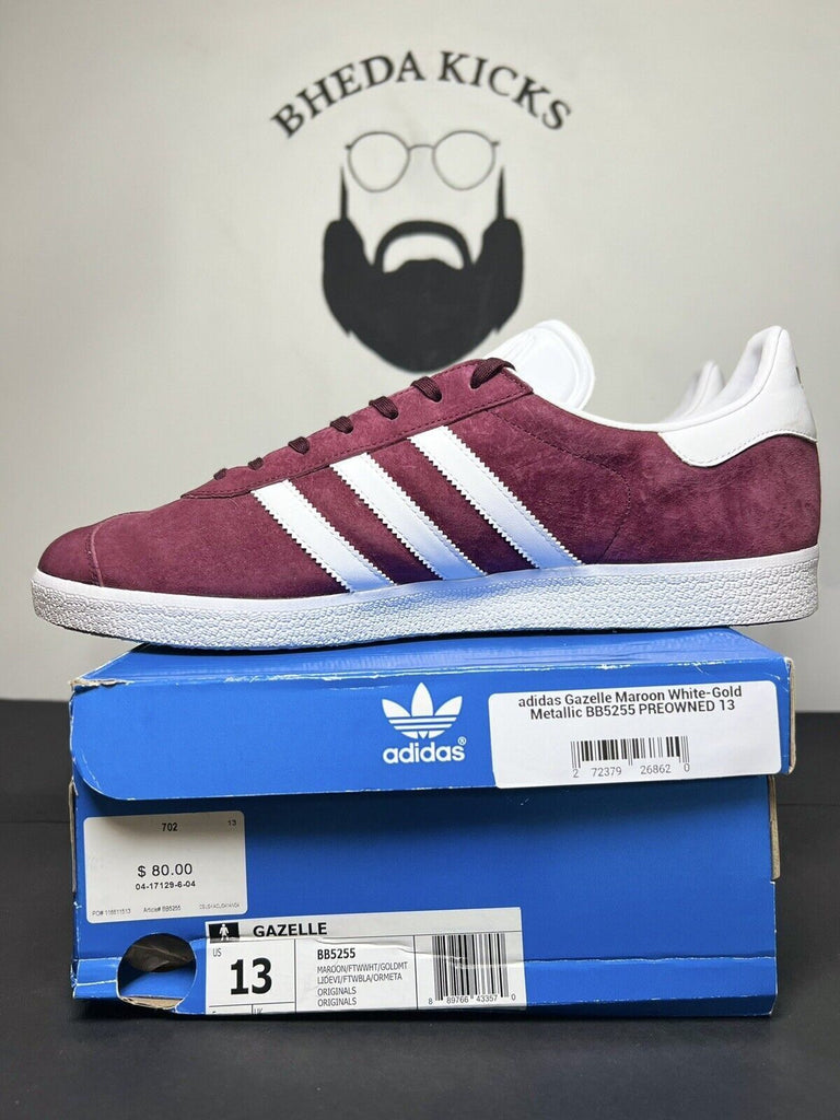 Men Size 13 - adidas Gazelle Maroon BB5255 Preowned Authentic OG Clean