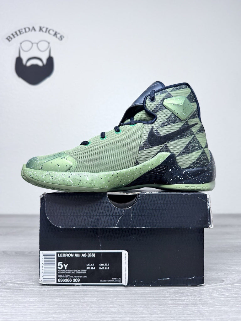 Size 5y - Nike LeBron 13 XIII All Star Green Alligator Basketball 836386-309