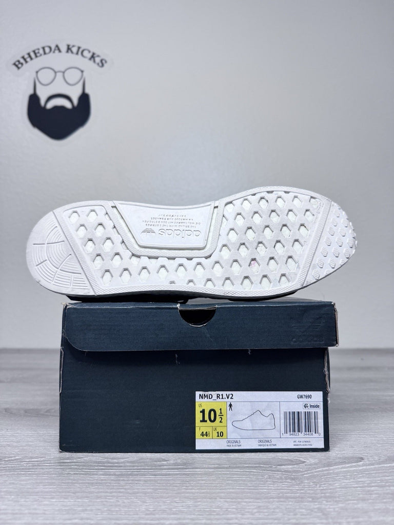 Size 10.5 - Adidas Nmd R1.V2 Men Running Athletic Shoes Core Black White GW7690