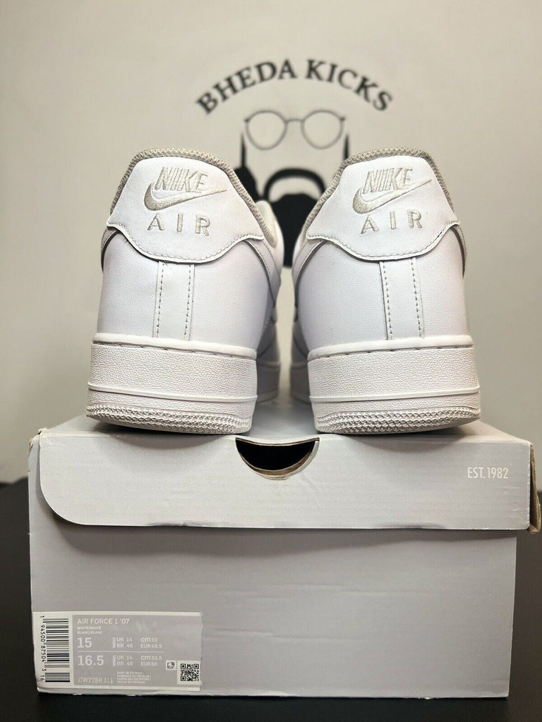 Nike Air Force 1 Low '07 White (CW2288-111) Mens Size 15 Preowned Authentic