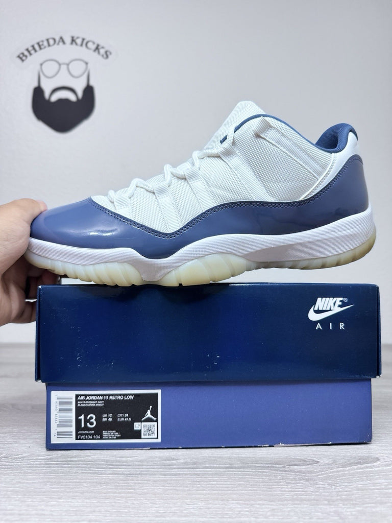 Size 13 - Nike Air Jordan 11 Retro Low White Diffused Navy Blue Men's FV5104-104