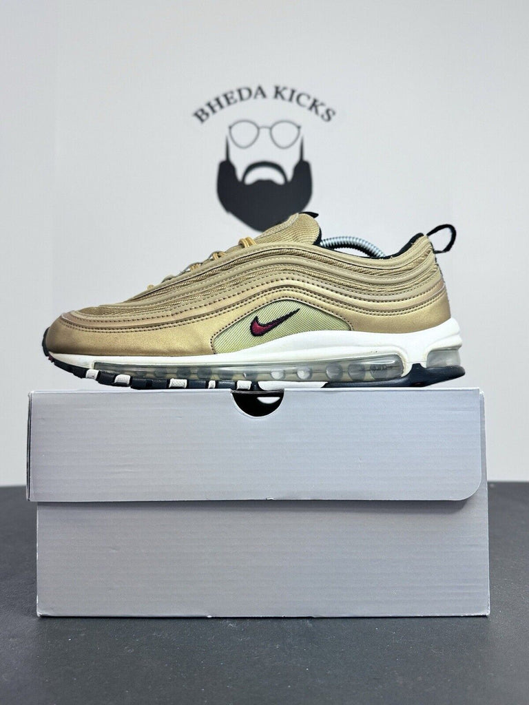 Nike Air Max 97 OG QS Metallic Gold 884421-700 OG Preowned Men’s Size 10.5