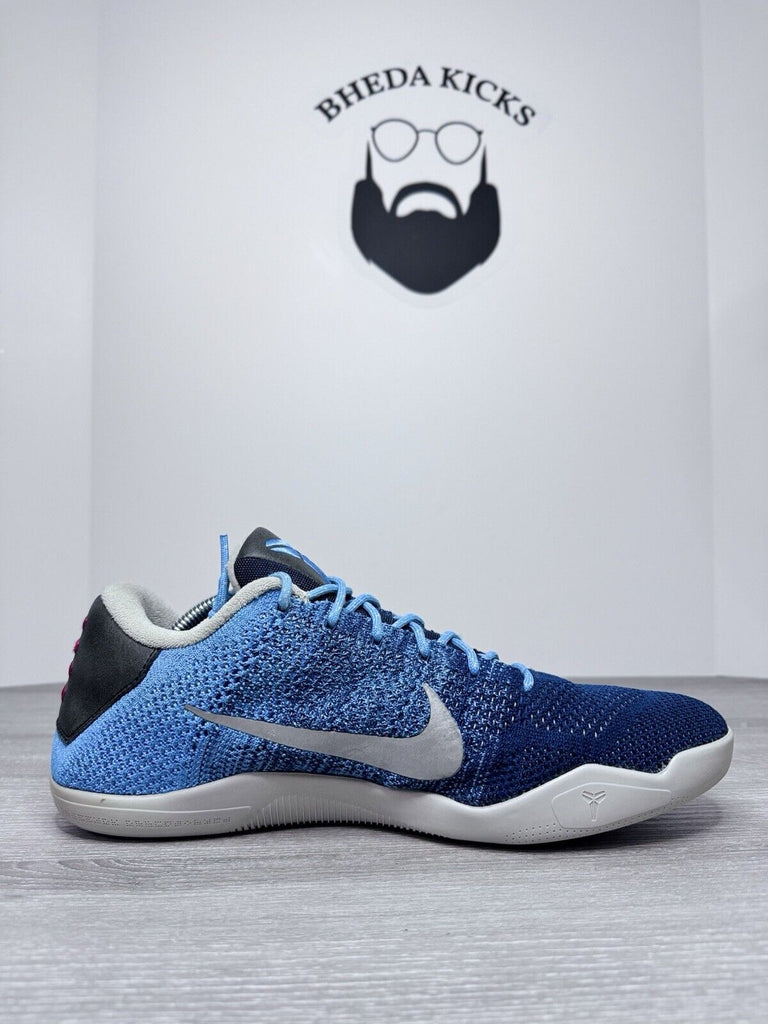 Size 13 - Nike Kobe 11 XI Elite Low Flyknit Brave Blue 822675-404 Men's