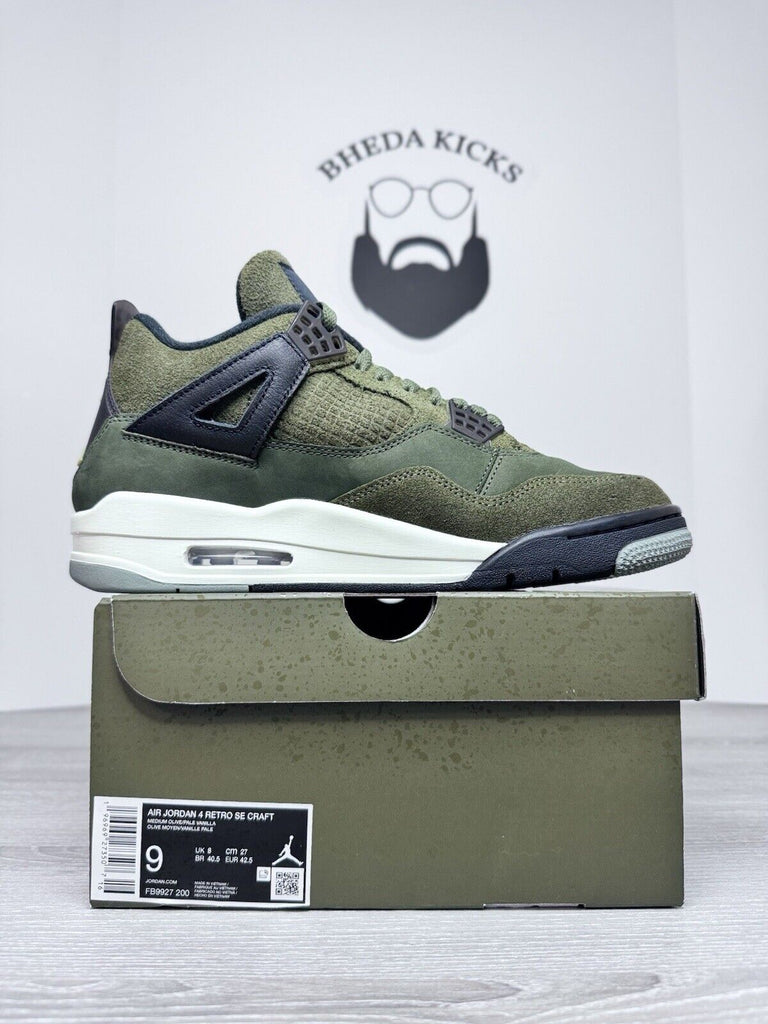 Size 9 - Jordan 4 SE Retro Low Craft Olive FB9927-200 Preowned Authentic