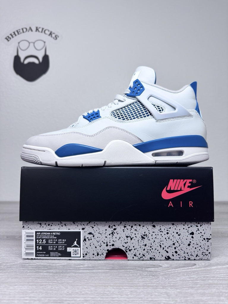 Size 12.5 - Nike Air Jordan 4 Retro Shoes Preowned Military Blue FV5029-141