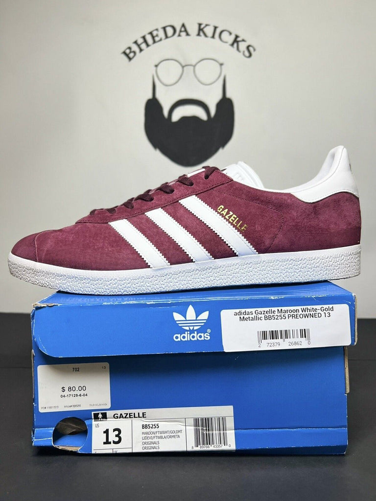 Men Size 13 - adidas Gazelle Maroon BB5255 Preowned Authentic OG Clean