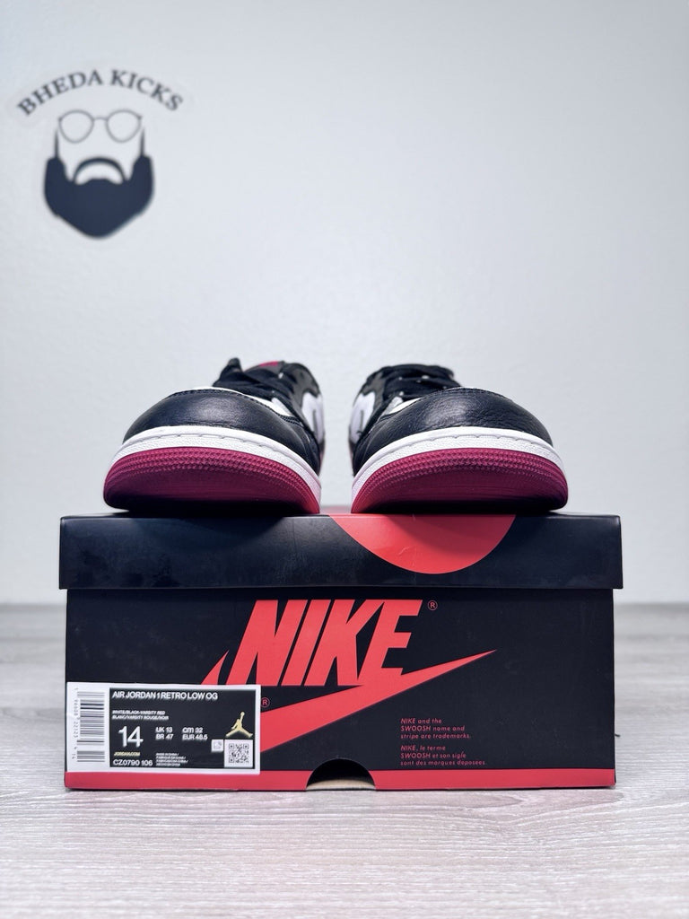 Size 14 - Nike Air Jordan 1 Low 2023 Retro Black Toe CZ0790-106 Preowned Og