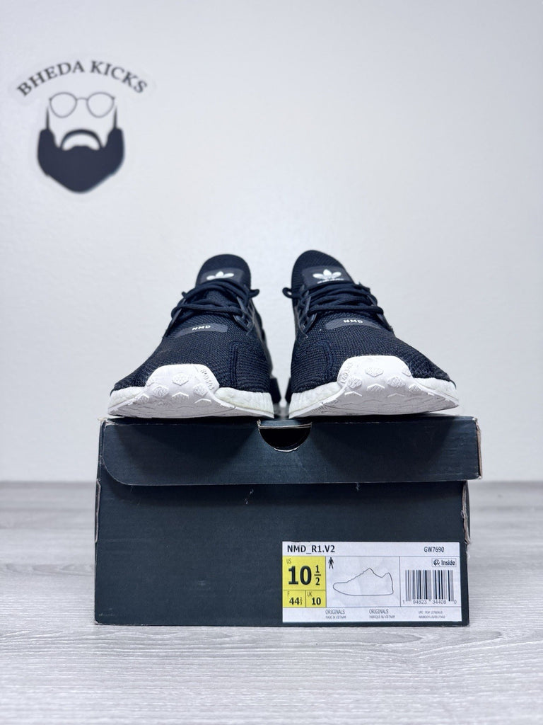 Size 10.5 - Adidas Nmd R1.V2 Men Running Athletic Shoes Core Black White GW7690