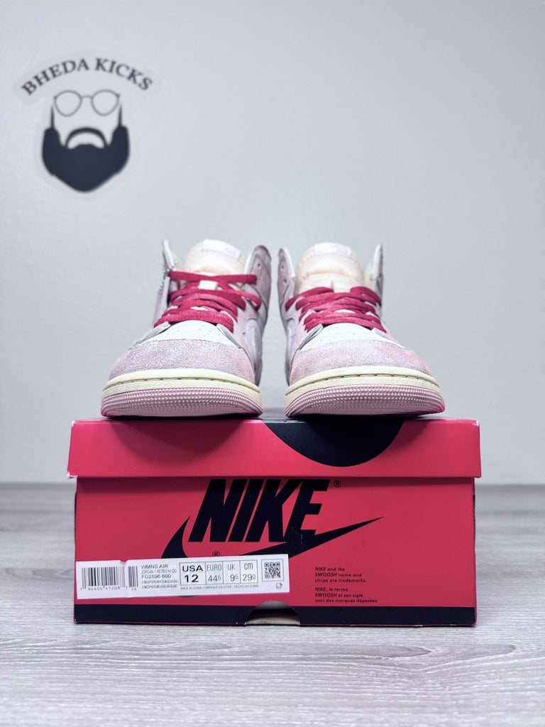 Size 12W/10.5M - Nike Air Jordan 1 Retro High OG Washed Pink FD2596-600
