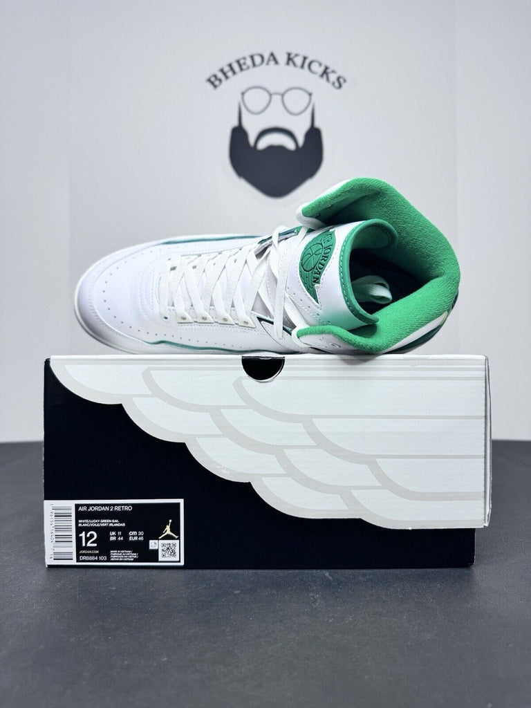 Nike Air Jordan 2 Retro Sneakers Lucky Green White DR8884-103 Men’s Size 12