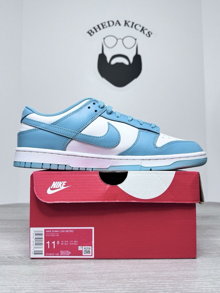 Size 11.5 - Nike Dunk Low Denim Turquoise DV0833-106 Authentic NEW DS