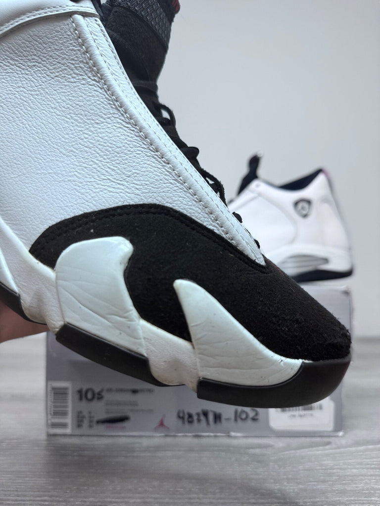 Size 10.5 - Air Jordan 14 Retro 2014 Black Toe 487471-102 Preowned Authentic