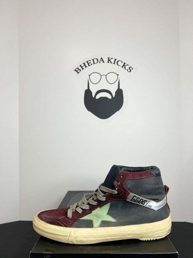 Size 40EU/7US - Golden Goose 2.12 Skateboard High Top Maroon Grey Mint Green