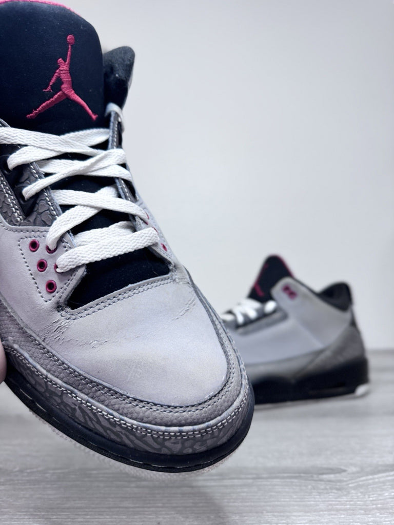 Size 12 - Air Jordan 3 Retro Stealth 136064-003 Gray Black Red Men’s Preowned
