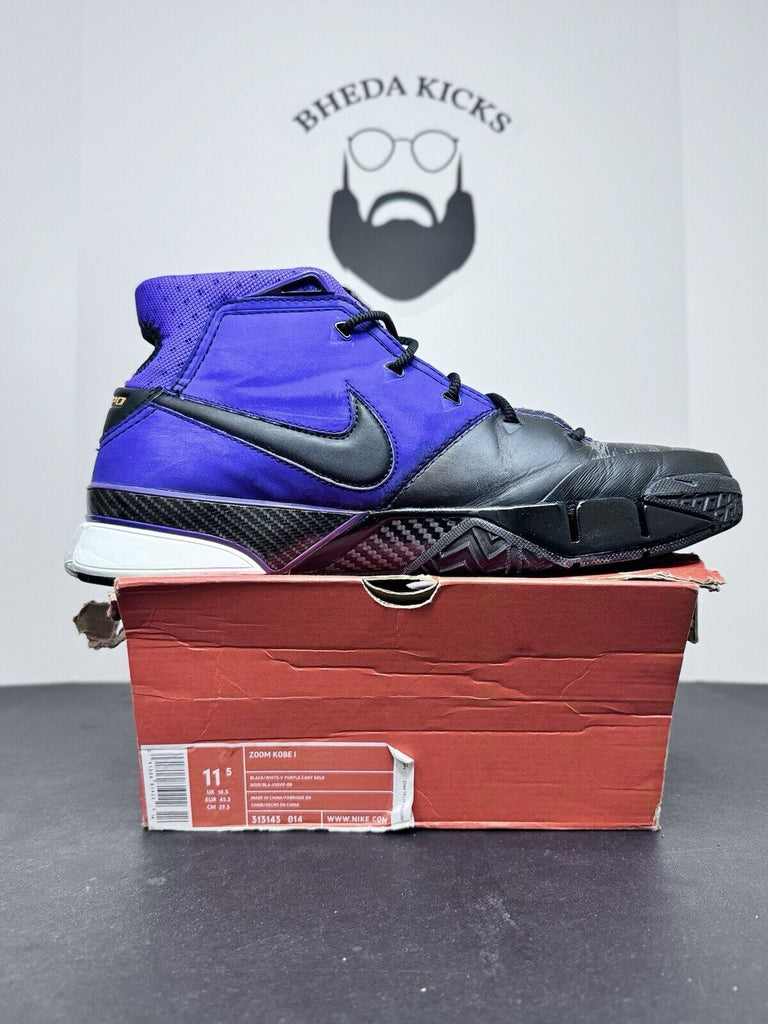 Size 11.5 - Nike Zoom Kobe 1 Protro Purple Reign Black Out Preowned 313143-014