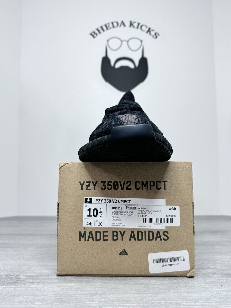 Size 10.5 - Adidas Yeezy Boost 350 V2 CMPCT Slate Carbon HQ6319 Preowned