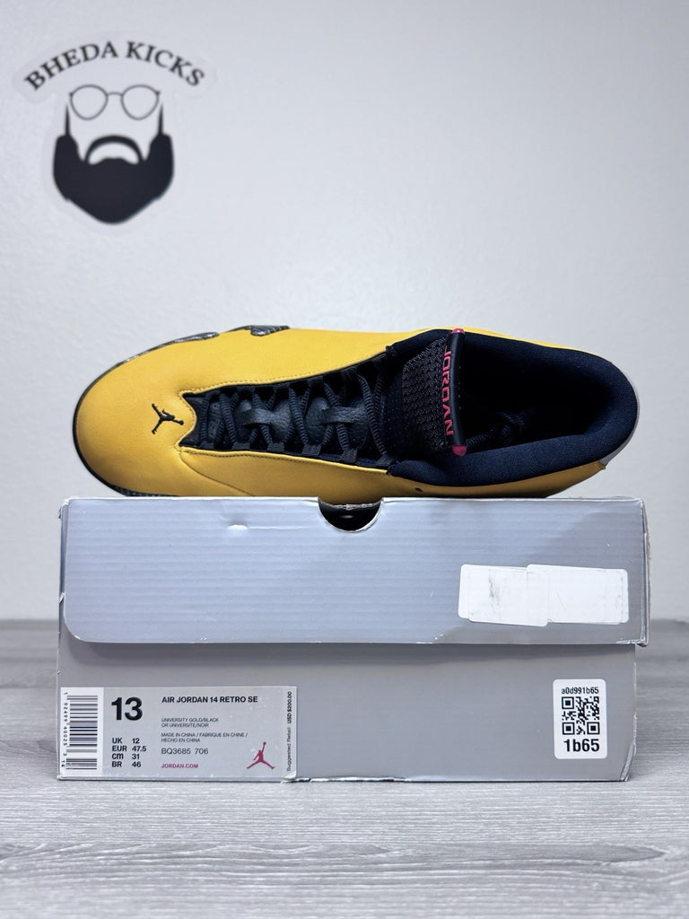 Size 13 - Jordan 14 XIV Retro Ferrari 'University Gold' 2019 BQ3685-706 Preowned