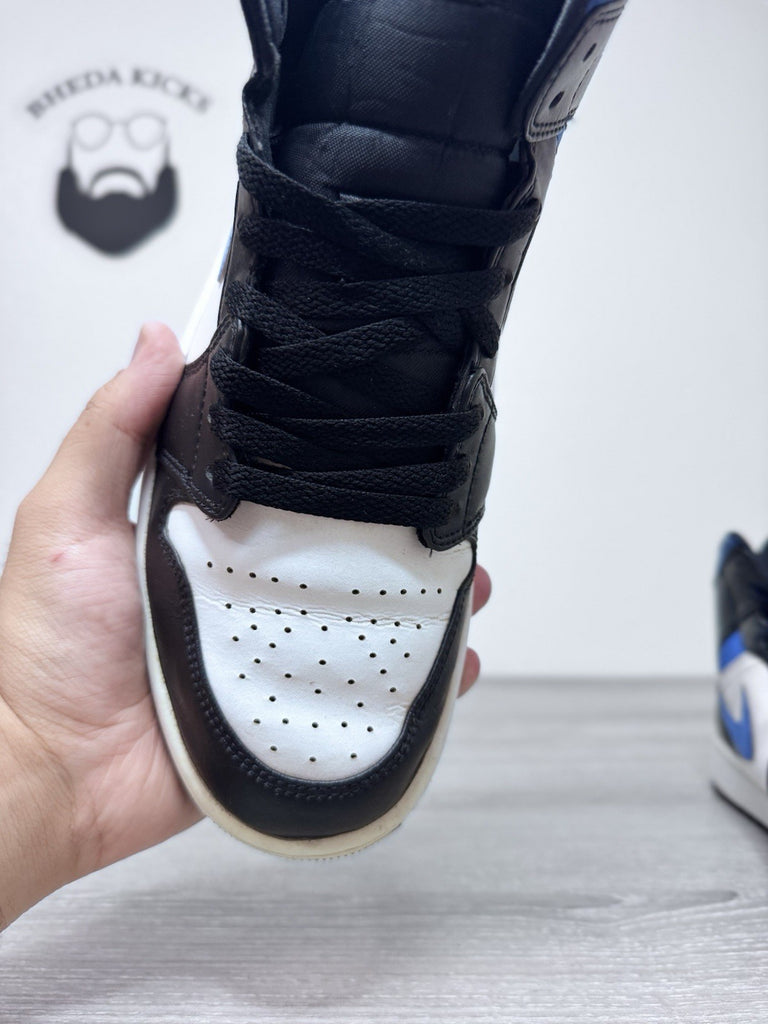 Size 9.5 - Nike Jordan 1 Mid White Black Racer Blue Men's Sneakers 554724-140