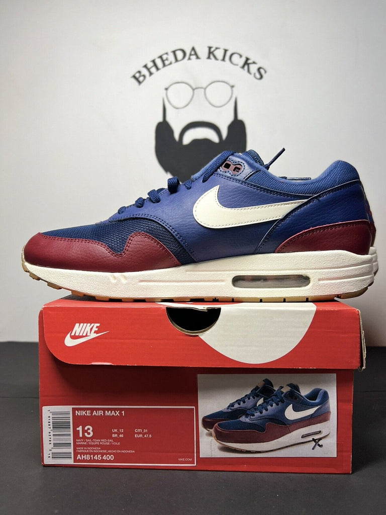 Nike Air Max 1 Navy Team Red Gum Men’s Size 13 (AH8145-400) Preowned Og Rare