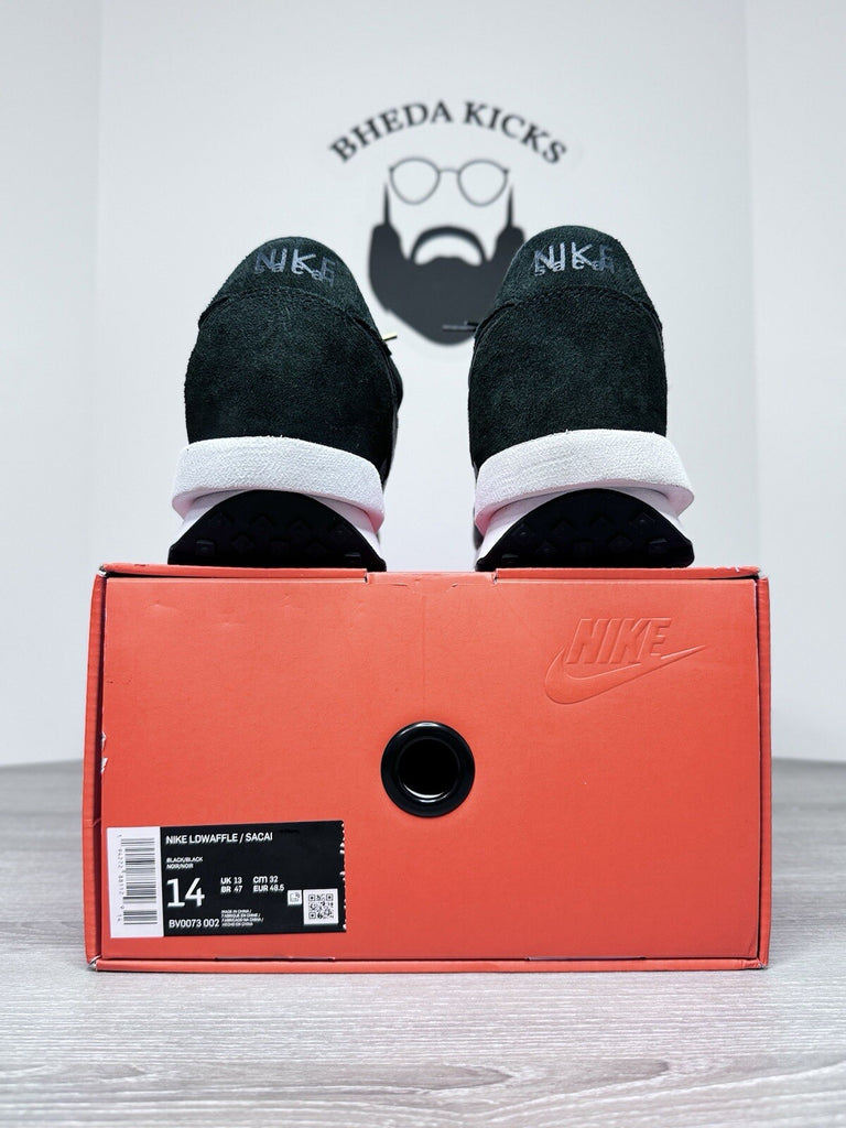 Size 14 - Nike sacai x LDWaffle Black Nylon BV0073-002 Men’s Preowned Og