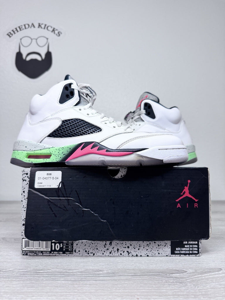 Size 10.5 - Nike Air Jordan 5 Poison Green 136027-115 OG V Retro Fire Red