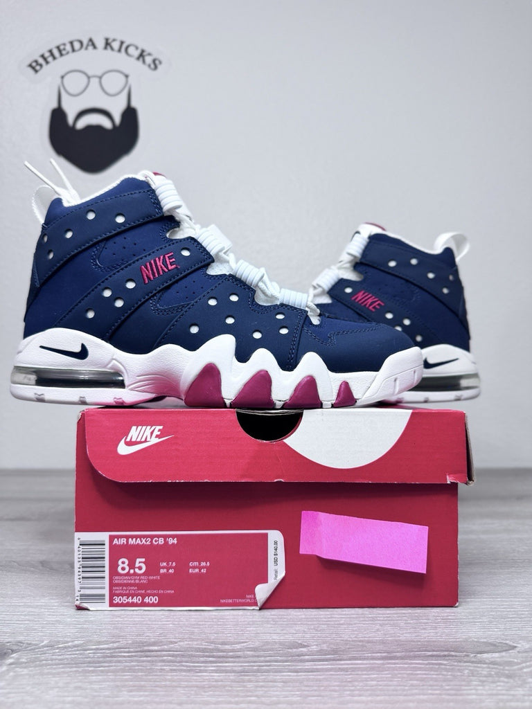 Size 8.5 - Nike Air Max 2 CB 94 Obsidian Gym Red White Barkley USA 305440-400 DS