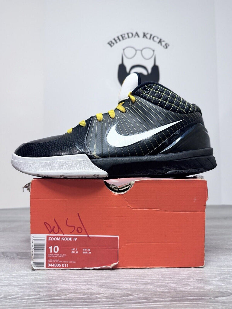 Size 10 - Nike Zoom Kobe Bryant IV Del Sol 344335-011 Preowned Authentic