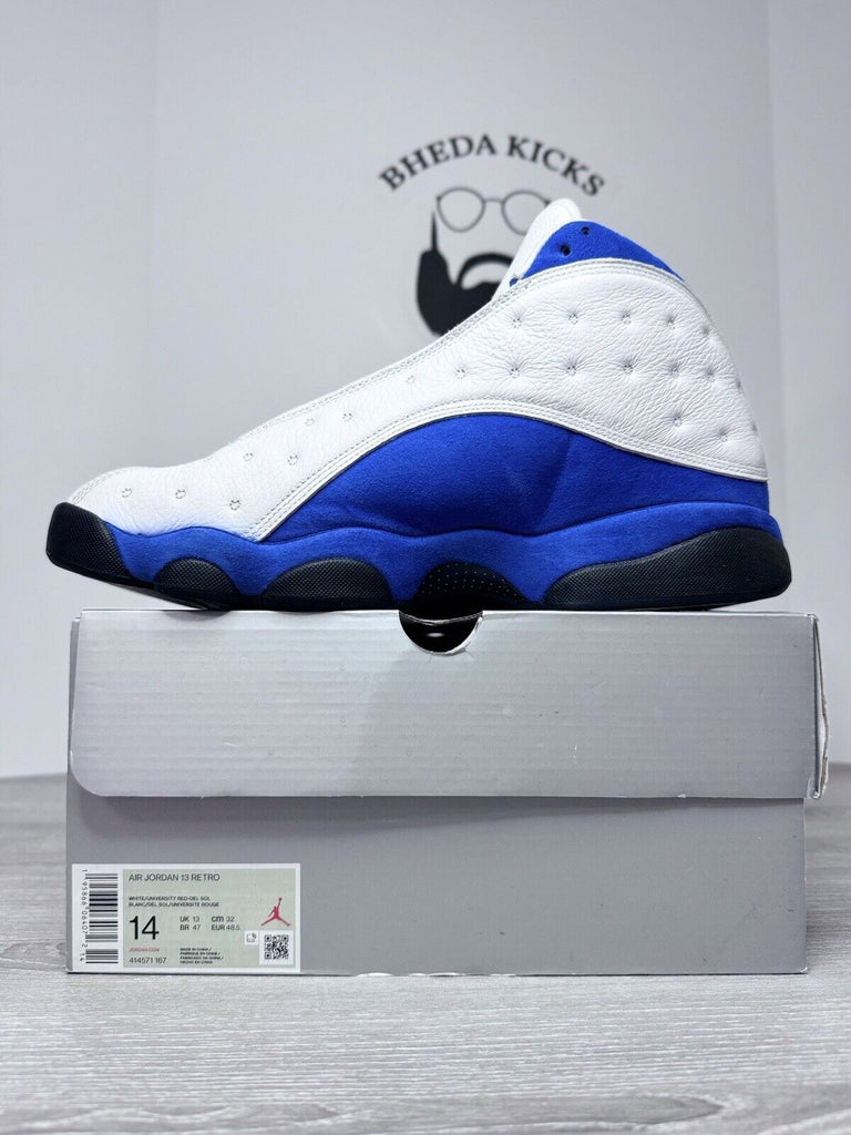 Size 13 - Jordan 13 Retro White Hyper Royal Black 414571-117 Men's (Rep Box)