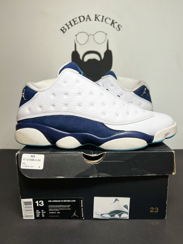 Nike Air Jordan 13 Low Hornets 2015 Size 13 310810-107 Blue White Silver Teal OG