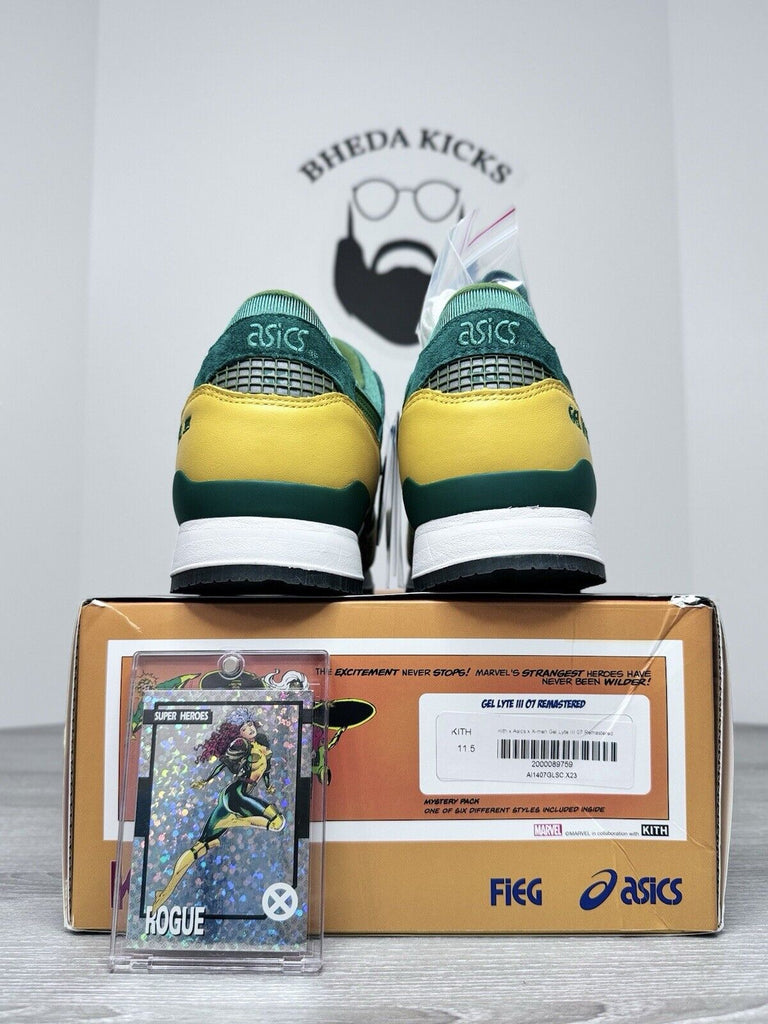 Size 11.5 Asics Gel - Lyte III x Marvel X-Men x Kith Rogue (w/ Trading Card) DS