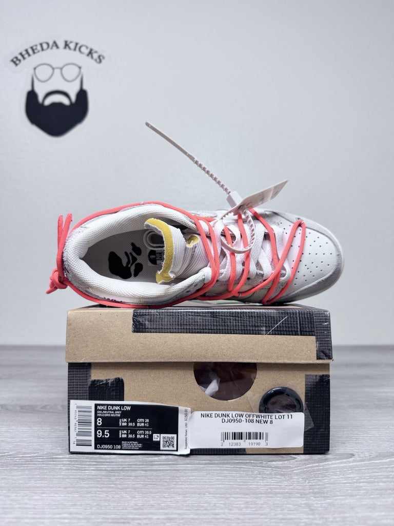 Size 8 - Off-White x Dunk Low ‘Lot 11 of 50’ Preowned DJ0950-108 Authentic