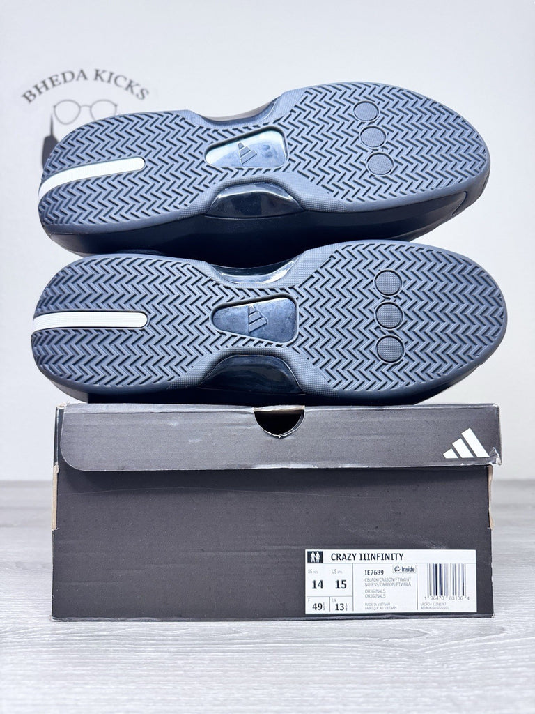 Size 14 - Adidas Crazy IIInFinity Triple Black Mens IE7689 NEW DS