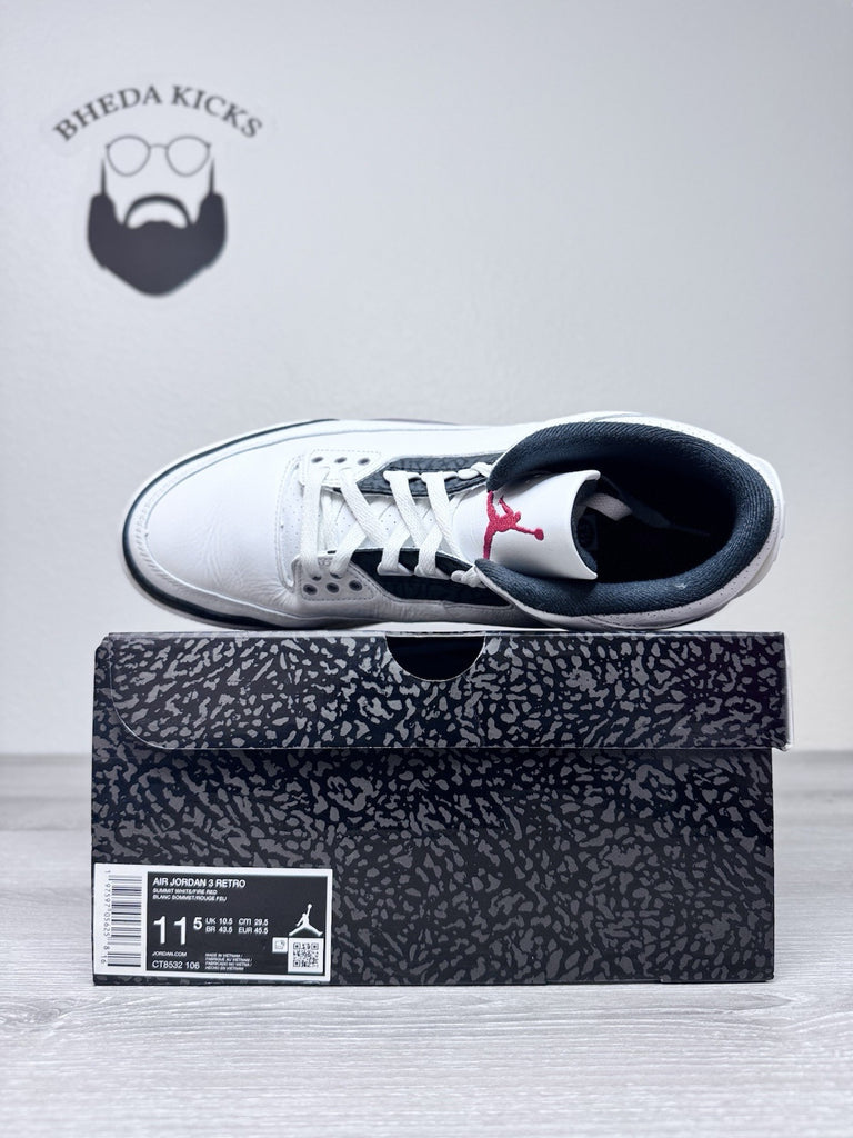 Size 11.5 - Nike Air Jordan 3 Retro Shoe Cement Gray CT8532-106 Preowned