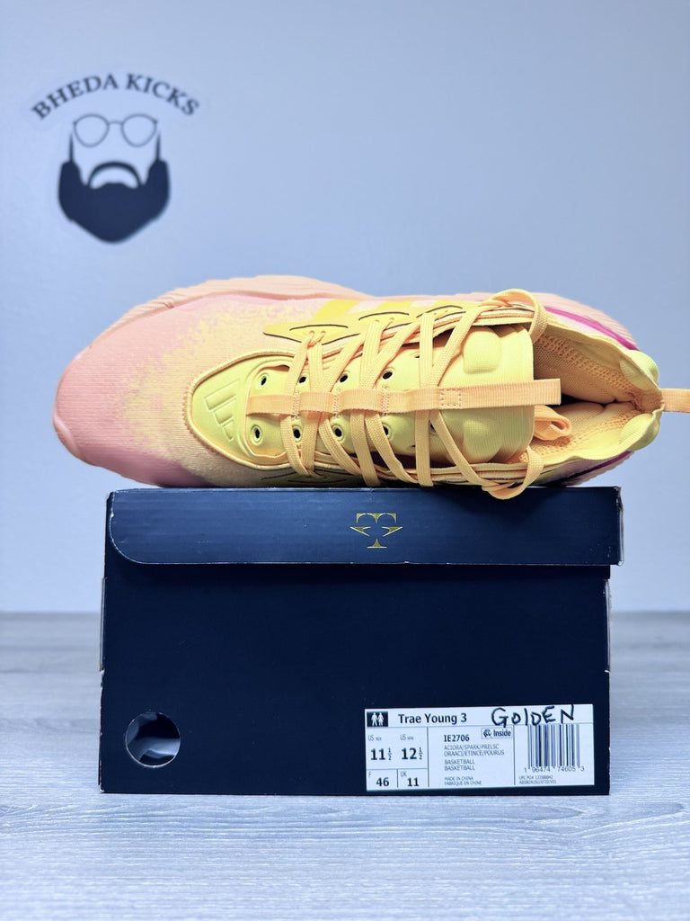 Size 11.5 - Adidas Men Acid Orange Red Yellow Basketball Trae Young IE2706