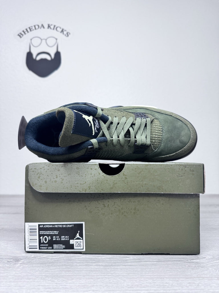 Size 10.5 - Nike Air Jordan 4 Retro SE Craft Medium Olive FB9927-200 Worn Once