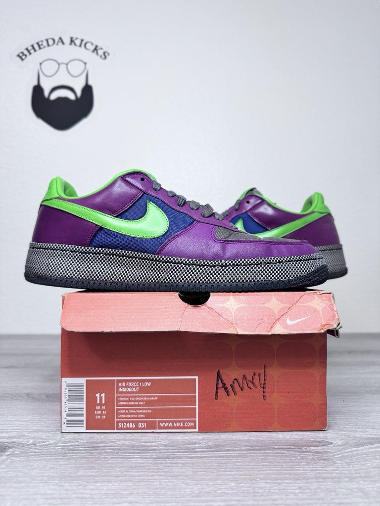 Size 11 - Nike Air Force 1 Low Insideout Purple 312486-031 Preowned