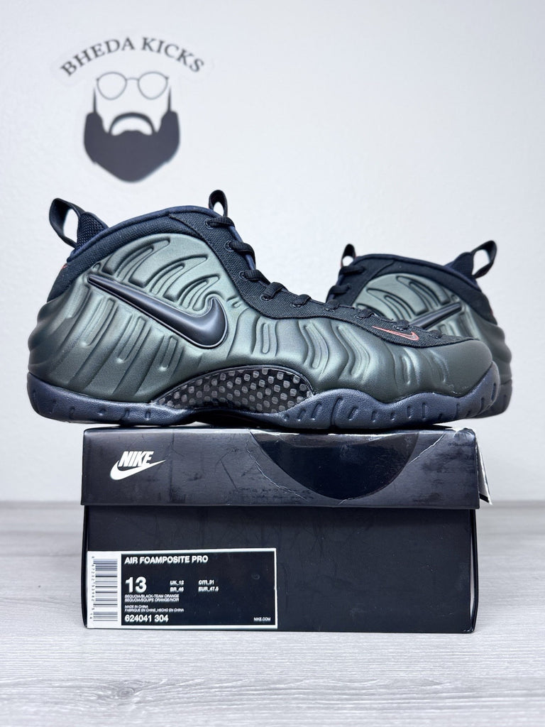 Size 13 - Nike Air Foamposite Pro Sequoia Preowned 624041-304 Authentic