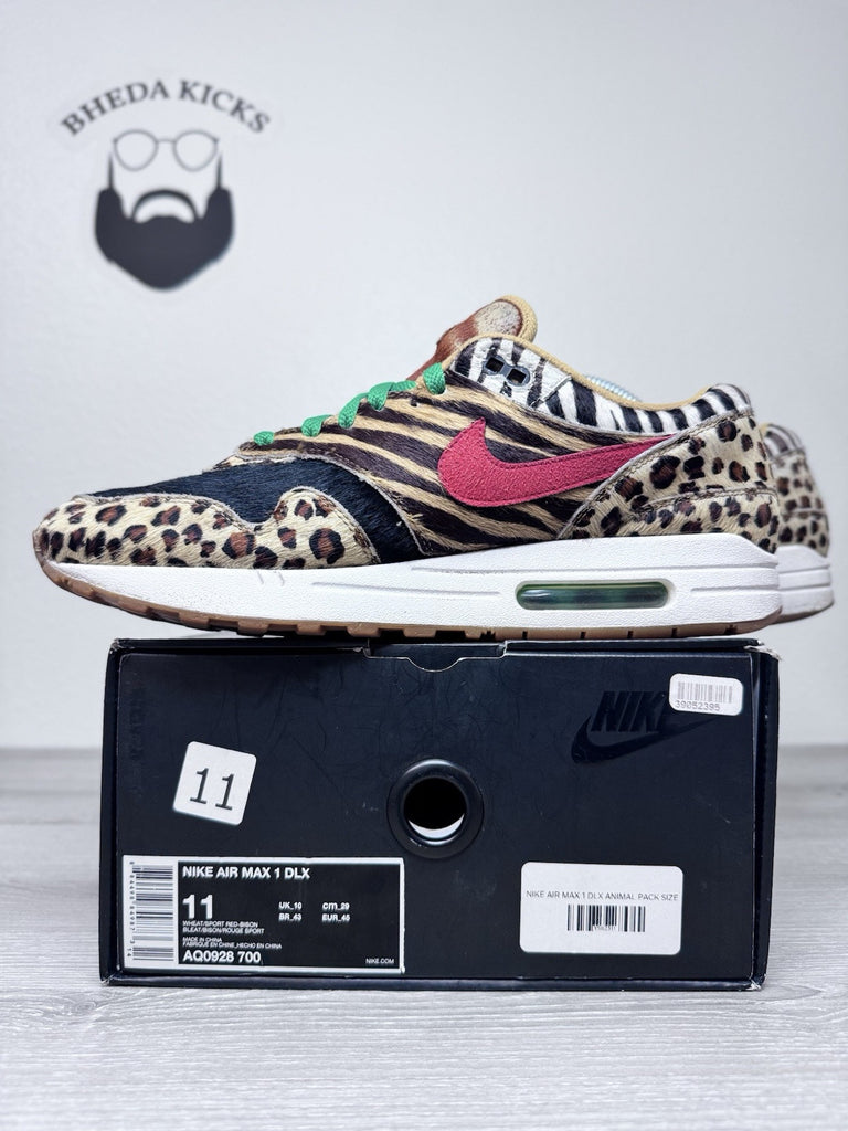 Size 11 - Atmos x Nike Air Max 1 DLX Animal Pack 2018 AQ0928-700 Preowned