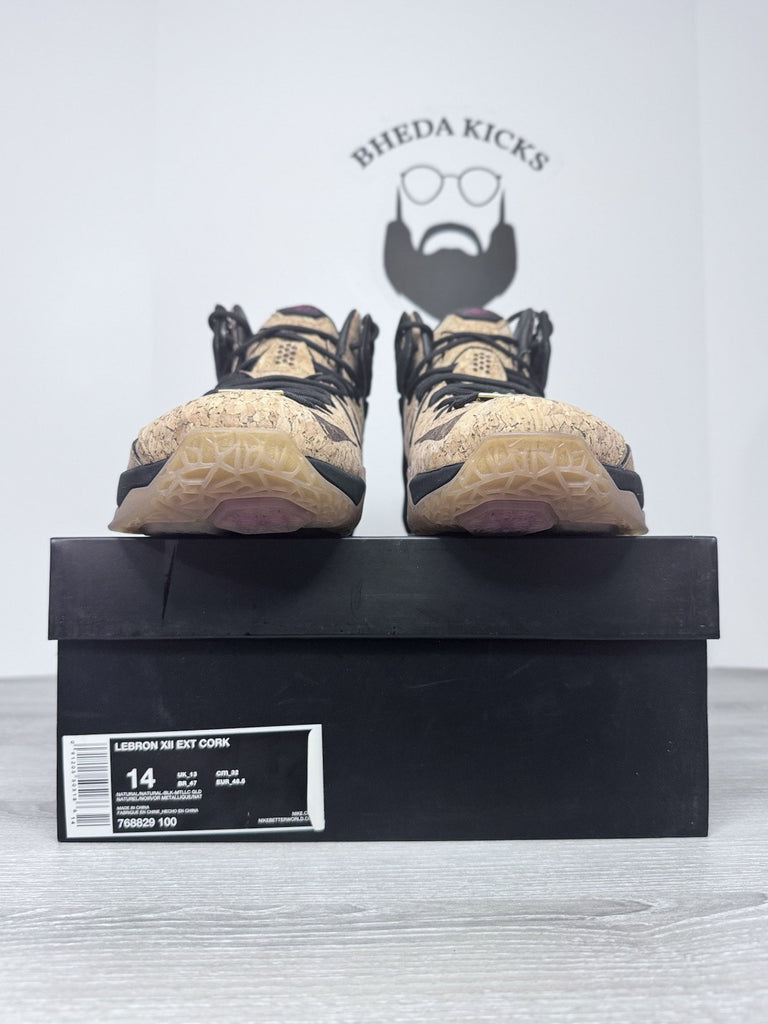 Size 14 - Nike LeBron 12 EXT Cork 2015 768829-100 Authentic NEW DS