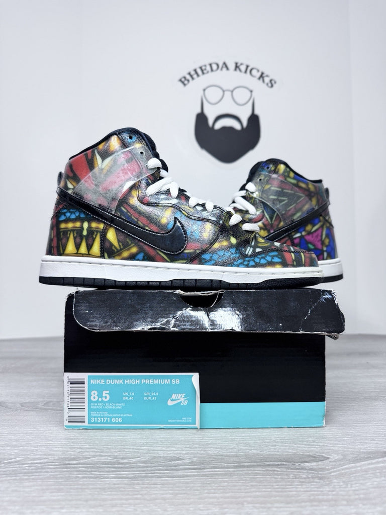 Size 8.5 - Nike SB Dunk High Stained Glass x Concepts OG 313171-606 Preowned