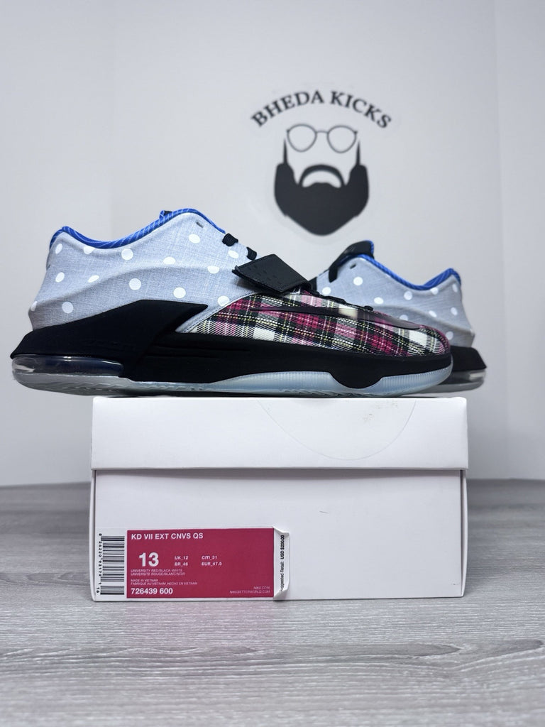 Size 13 - Nike KD 7 EXT Plaid 2015 726439-600 Authentic Rare NEW DS