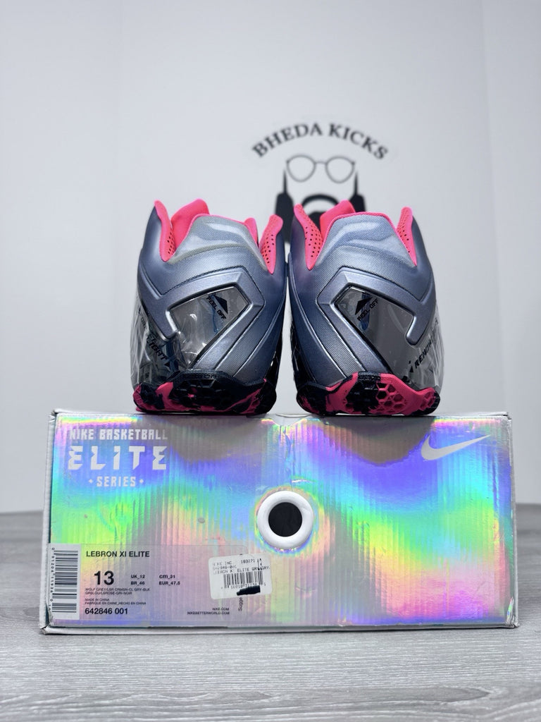 Size 14 - Nike LeBron XI Elite Team Basketball Series Wolf Gray 642846-001 NEW